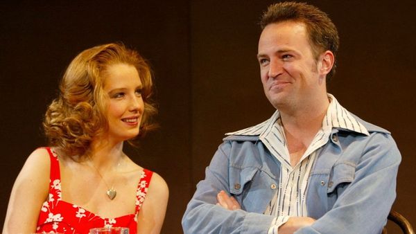 Matthew Perry and British actress Kelly Reilly performed a scene from the West End play Sexual Perversity in Chicago
