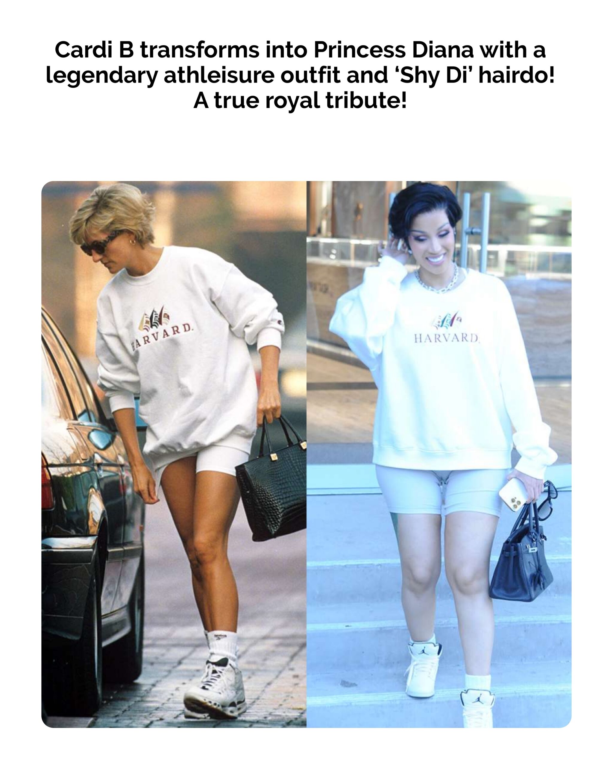 Cardi B Channels Princess Diana in One of the Royal’s Iconic Athleisure
