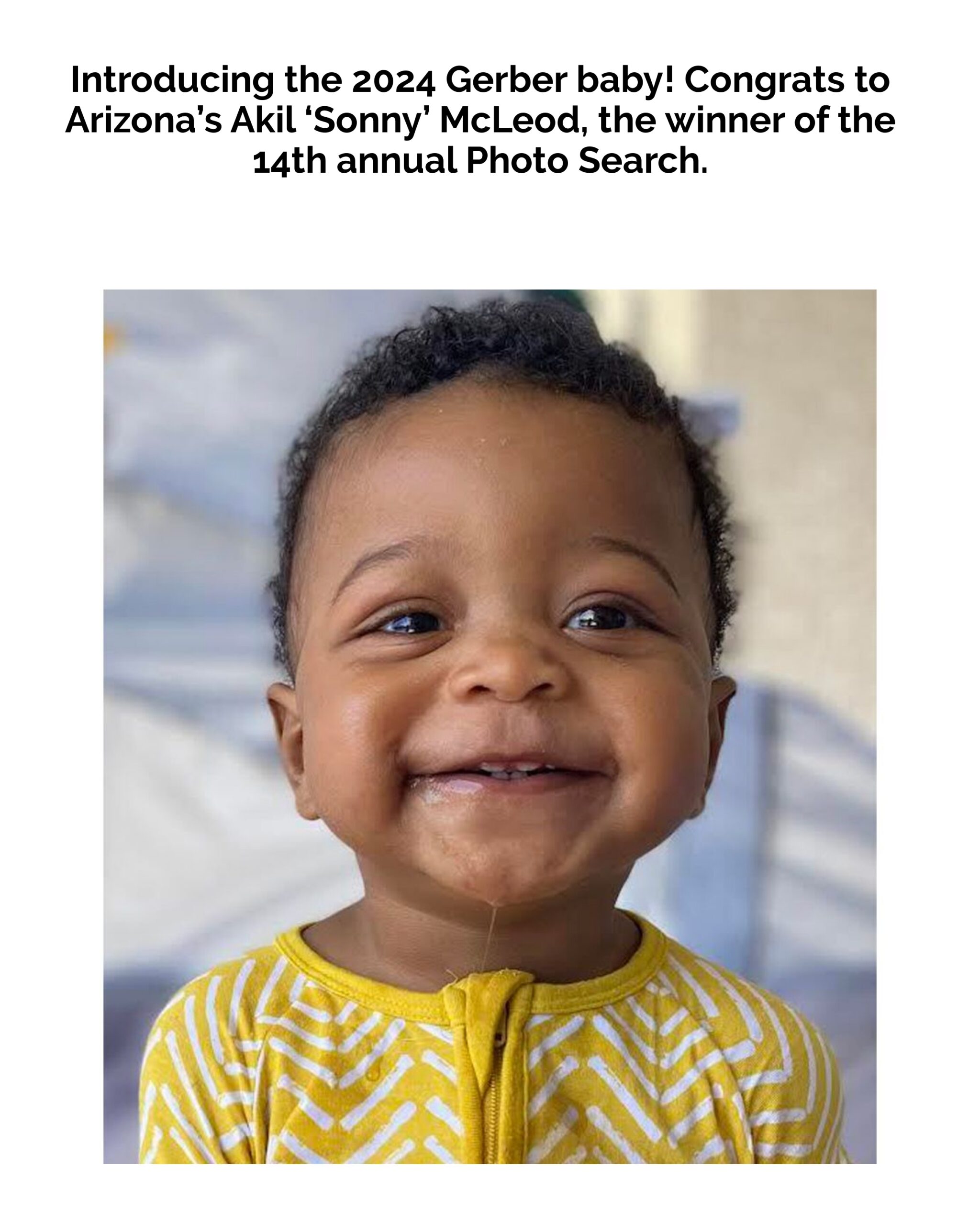 Meet the 2024 Gerber Baby, Arizona’s Akil ‘Sonny’ McLeod: ‘It’s an Honor’