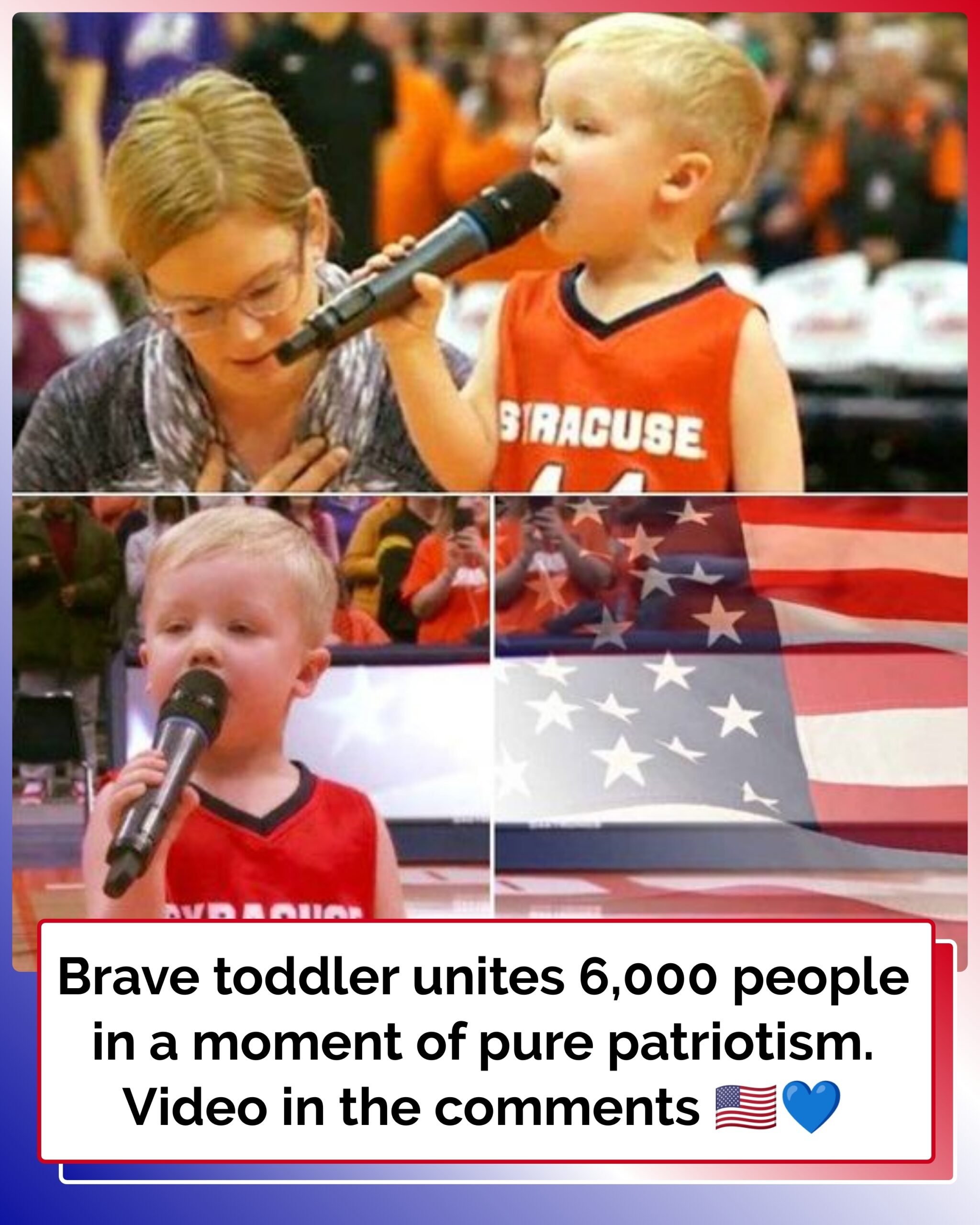 Brave Toddler Agrees to Sing National Anthem Before Crowd, Only to Have 6,000 People on Their Feet
