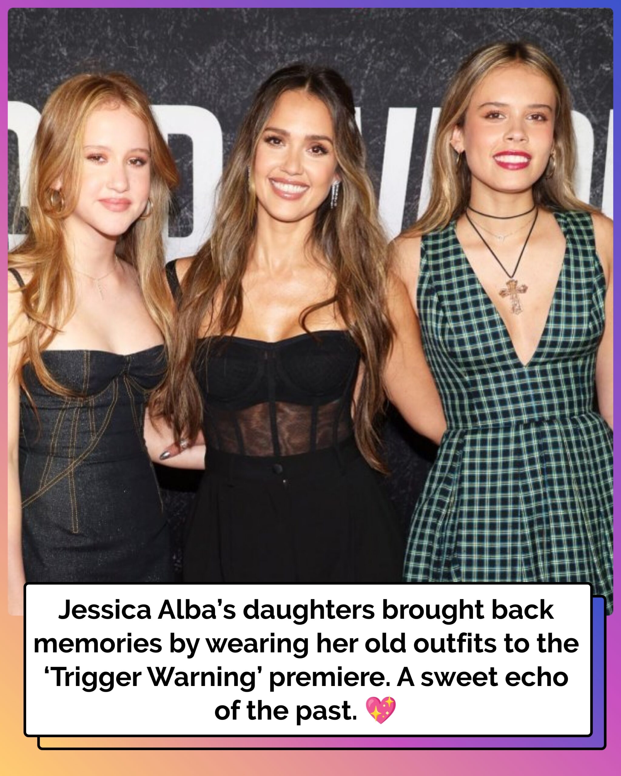Jessica Alba’s Daughters Borrow Her Archived Looks for ‘Trigger Warning’ Premiere