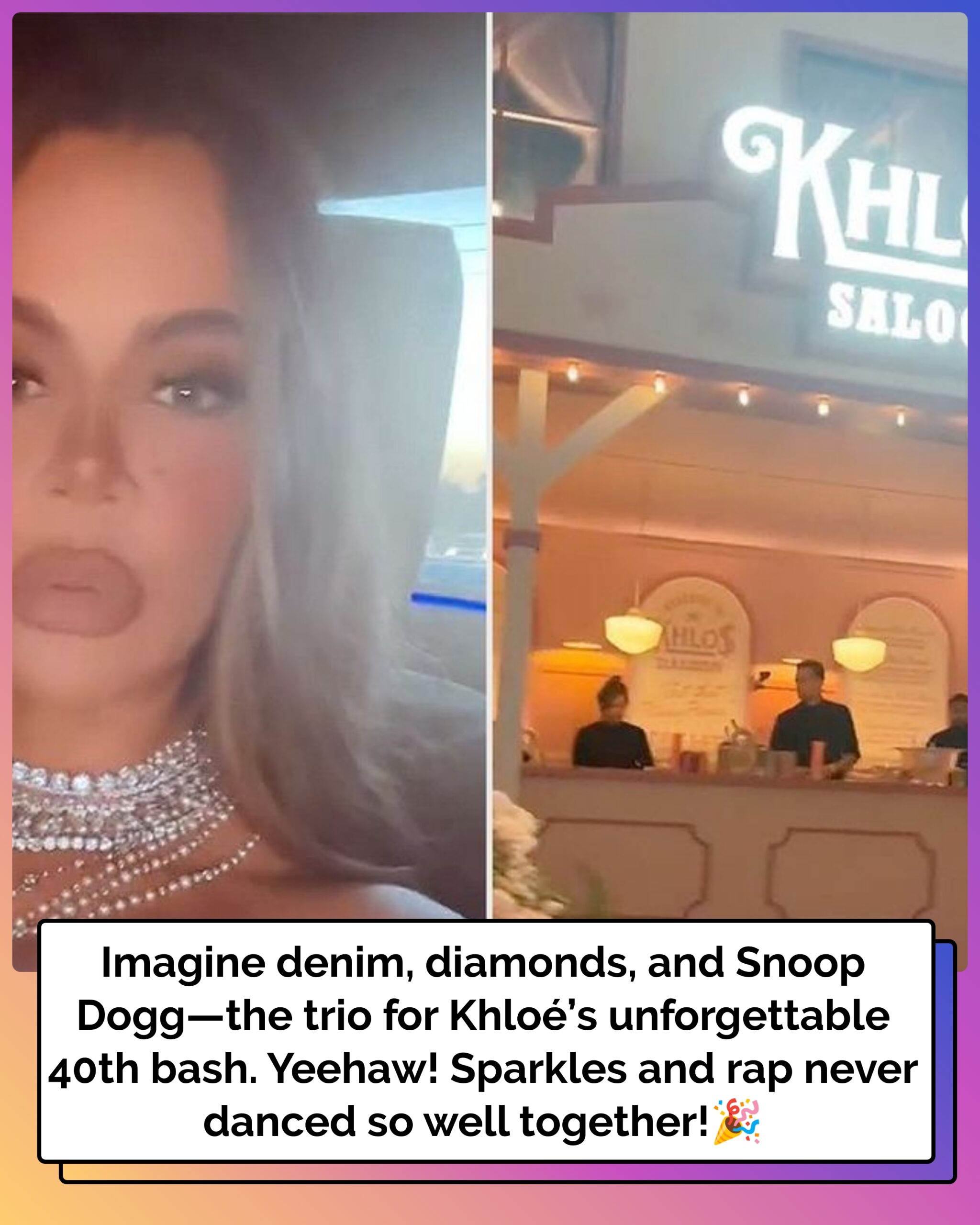 Khloé Kardashian Celebrates 40th Birthday with a Saloon-Themed Party Featuring Denim, Diamonds and Snoop Dogg