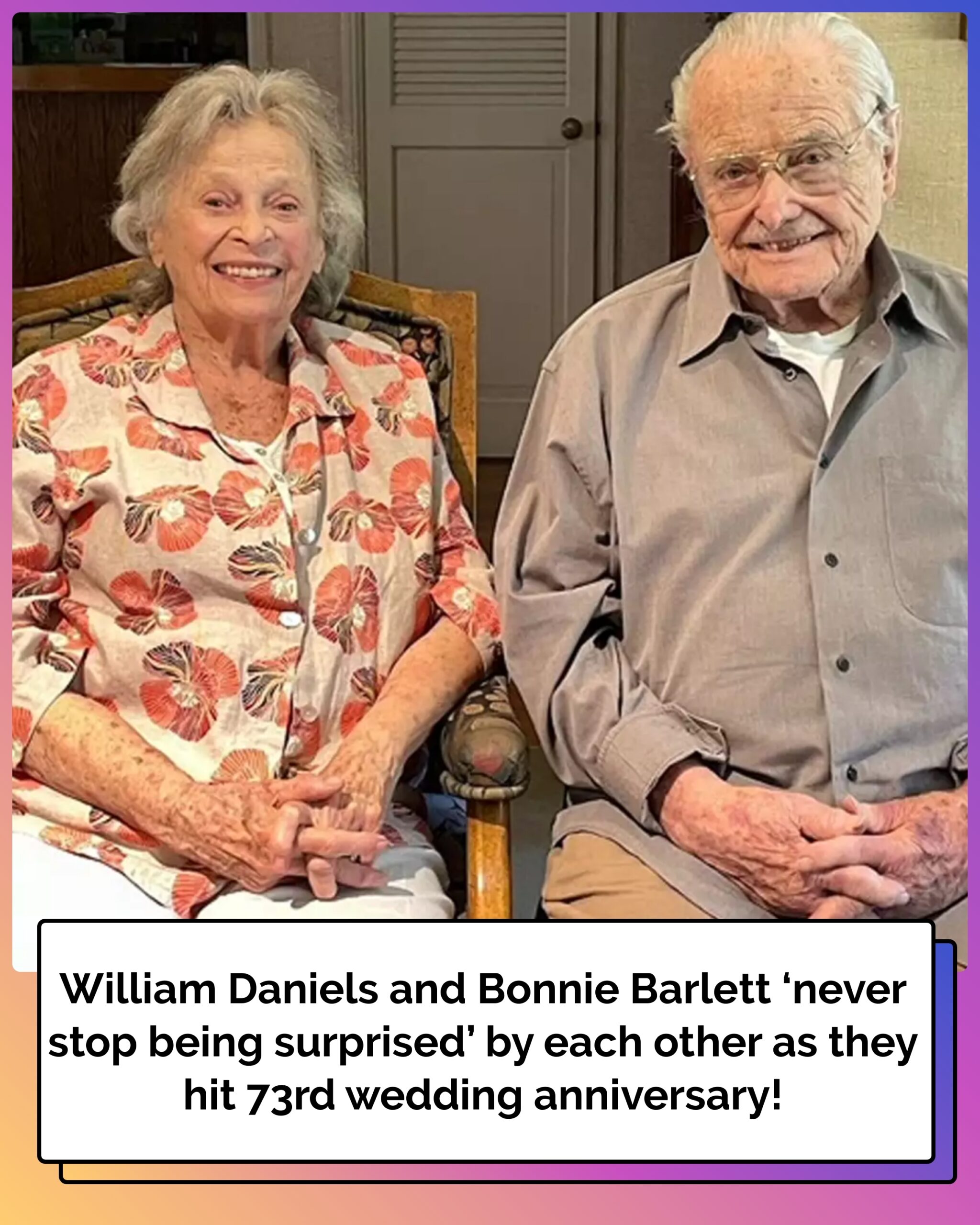 William Daniels and Bonnie Bartlett ‘Never Stop Being Surprised’ by Each Other as They Hit 73rd Wedding Anniversary