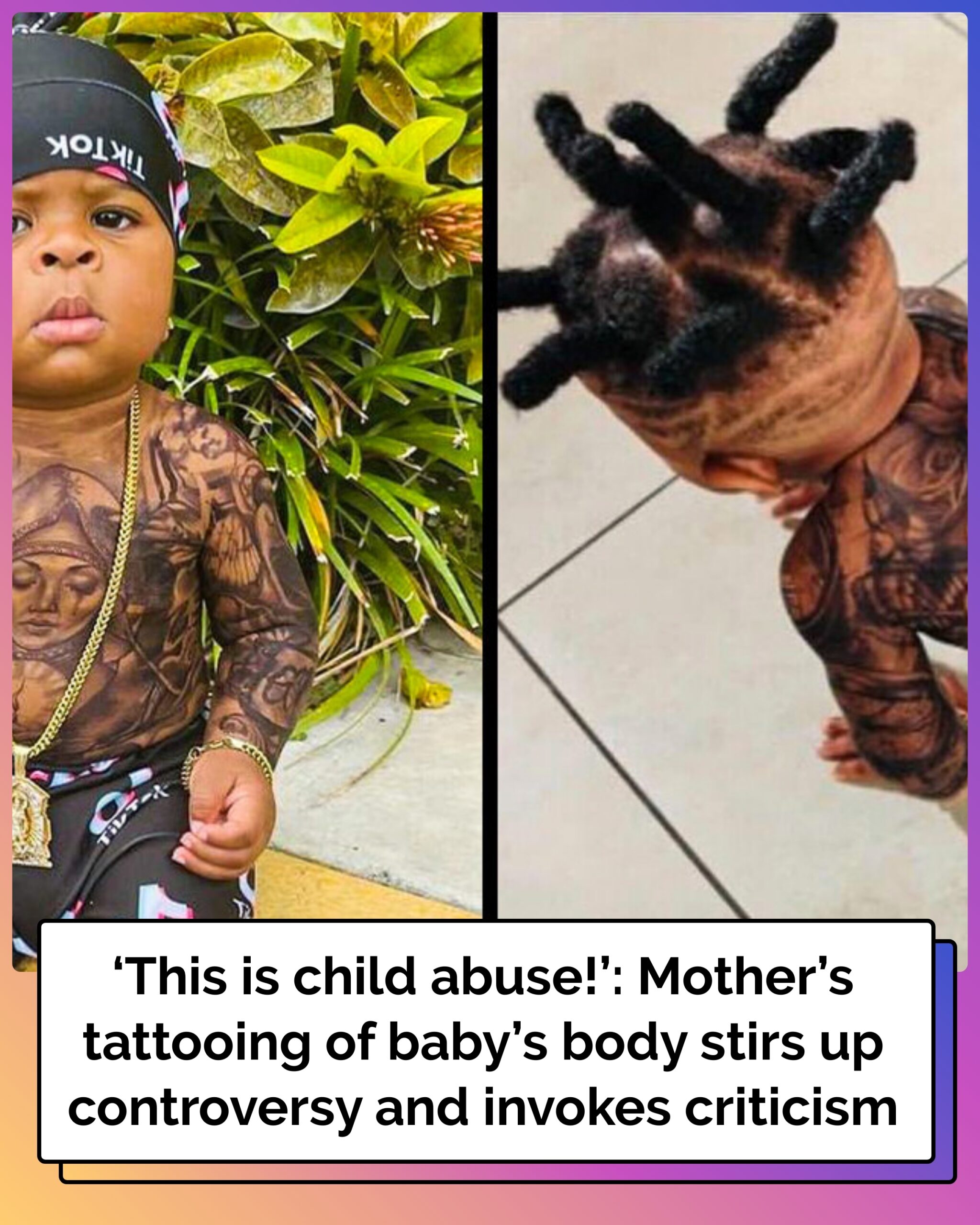 Mother’s Tattooing of Baby’s Body Stirs Up Controversy and Invokes Criticism
